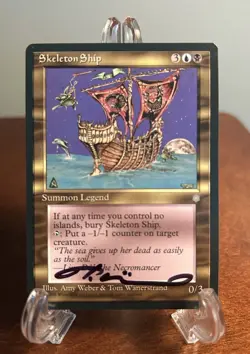 MTG Skeleton Ship Signed Tom Wanerstrand Artist Proof Rare AP Ice Age Vintage - Image 1