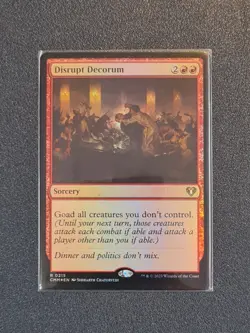 MTG Disrupt Decorum - Foil - CMM - Near Mint+ Condition - Image 1