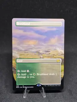MTG Brushland 298 Brothers War Rare Land Showcase NM - Image 1