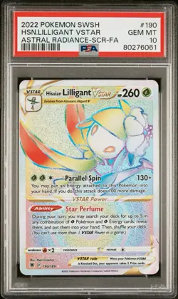 2022 Pokemon SWSH Astral Radiance Hisuian Lilligant Vstar #190 SCR FA PSA 10 - Image 1