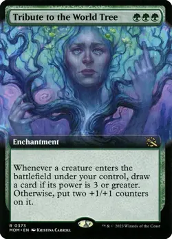 1x BORDERLESS Tribute to the World Tree MTG March of the Machines MAGIC - Image 1