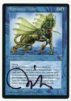 MTG Phantasmal Mount Ice Age Signed Melissa Benson Magic The Gathering - Image 1
