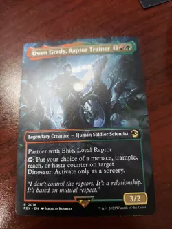 Owen Grady, Raptor Trainer (Borderless) - Light Play MTG - Image 1