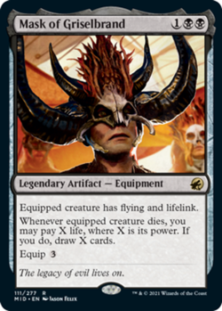 1 x Mask of Griselbrand - Foil - Innistrad: Midnight Hunt - Light Play - MTG - Image 1