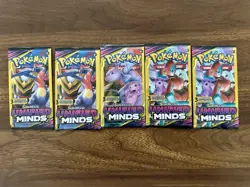 Pokemon Card - Unified Minds - Sun & Moon - 3 Card Mini Booster Factory Pack - Image 1