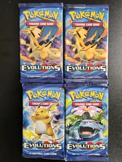 SEALED Pokemon XY Evolutions Booster Pack Lot of 4 - Various Pack Arts - 4 Packs - Image 1