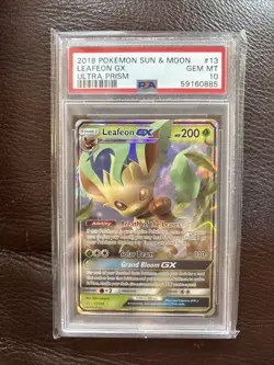 2018 Pokemon Sun & Moon Ultra Prism Leafeon GX #13 / 156 PSA 10 Low Pop 209 - Image 1