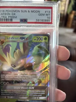 2018 Pokemon Sun & Moon Ultra Prism Leafeon GX #13 / 156 PSA 10 Low Pop 209 - Image 5