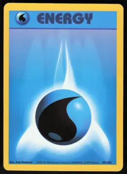 1999 Pokemon Game Base Set #102/102 Water Energy Common - Image 1