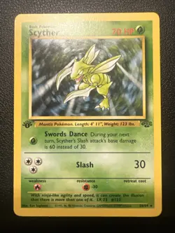 💥 Pokemon Card Jungle 1st Edition Scyther 26/64 Mint Pack Fresh 💥 - Image 1