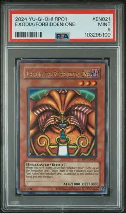 2024 YU-GI-OH! RP01-RETRO PACK #EN021 EXODIA THE FORBIDDEN ONE PSA 9 - Image 1