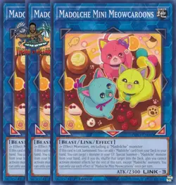 Yugioh! 3x Madolche Mini Meowcaroons INFO-EN050 Common 1st Ed NM - Image 1