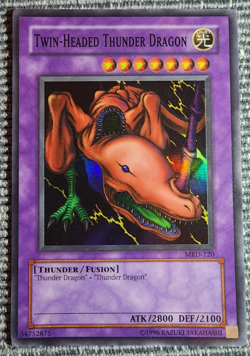 Yu-Gi-Oh Twin-Headed Thunder Dragon MRD-120 Fusion Monster Raw LP - Image 1
