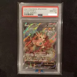 PSA10 Pokemon Cards FA/LEAFEON V S6a 071/069 SR Japanese Trading Card - Image 1