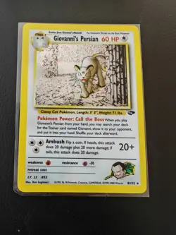 Giovanni's Persian Gym Challenge Holo Pokemon TCG Card 8/132 Vintage - Image 1