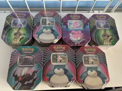 7 x Pokemon Tin w Booster Packs Sealed Trading Card Game - Image 1