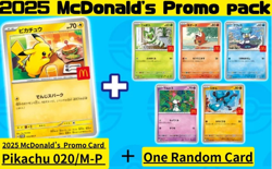 Pokemon cards 2025 McDonald's Promo pack Pikachu 020/M-P + One card japanese - Image 3