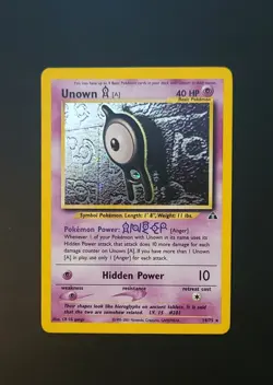 Unown [A] 14/75 Unlimited Pokemon Card Neo Discovery Rare Holo WOTC - MP - Image 1