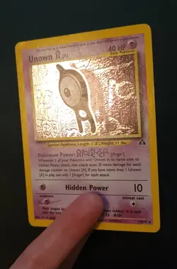 Unown [A] 14/75 Unlimited Pokemon Card Neo Discovery Rare Holo WOTC - MP - Image 2