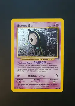 Unown [A] 14/75 Unlimited Pokemon Card Neo Discovery Rare Holo WOTC - MP - Image 4