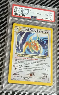 2002 Pokemon Neo Destiny # 14 Light Dragonite Holo PSA 10 Card LOW POP GEM MINT! - Image 2