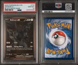 PSA 10 POKEMON BLK EN-BLACK BOLT BLACK WHITE RARE #172 ZEKROM EX 2025 - Image 3