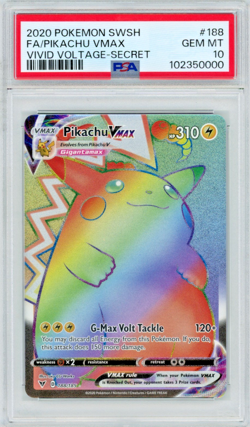 2020 Pokemon SWSH Vivid Voltage Pikachu Vmax FA Secret Rare 188/185 PSA 10 - Image 1