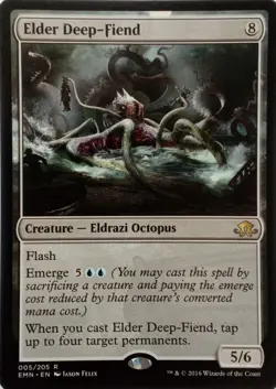 005/205 ELDER DEEP-FIEND RARE ELDRITCH MOON MTG CARD - Image 1