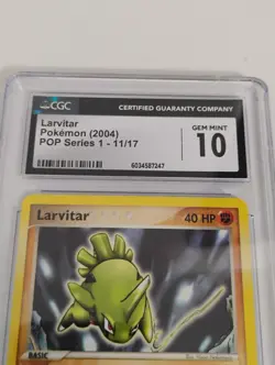 Pokemon Larvitar Pop Series 1 CGC Graded Gem Mint Card - Image 3