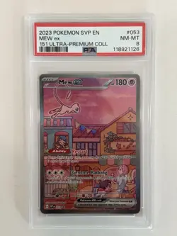 Mew Ex SVP 053 •PSA8 NM/MT• Promo 151 Ultra Premium Collection Pokemon Card - Image 1