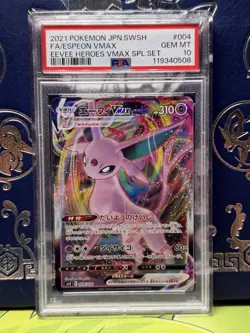 PSA 10 Espeon Vmax Eevee Heroes Promo 004/004 Japanese Pokemon Card US Seller - Image 1