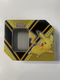 Pokemon TCG Trading Card Game Pikachu V Powers Metal Tin Box Empty No Cards 2020 - Image 1