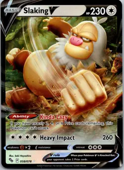 Slaking V 058/078 Pokemon GO Holo Pokemon Card NM Near Mint - Image 1