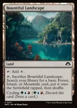 NM-Mint, English MTG Regular Bountiful Landscape Modern Horizons 3 Magic the Gat - Image 1