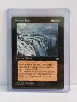 Magic the Gathering Homelands Koskun Falls MTG Black NM RARE - Image 3