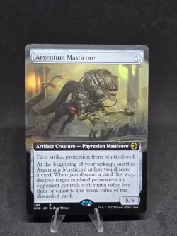 MTG Argentum Masticore 393 Phyrexia All Will Be One Rare Showcase NM - Image 1