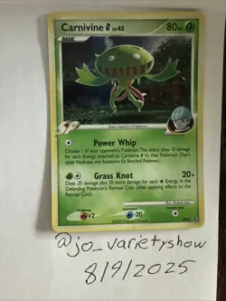 CARNIVINE G 2009 POKEMON DIAMOND & PEARL BLACK STAR PROMOS DP42 Q3562 - Image 2