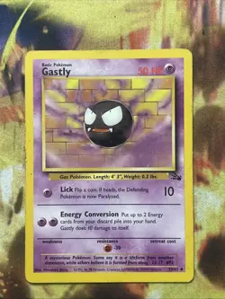 Gastly - 33/62 Fossil Unlimited Uncommon Pokemon - MP - Image 1