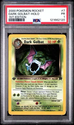 PSA 1 Dark Golbat Holo 1st Edition #7 Team Rocket Pokemon 2000 WoTC PR - Image 1