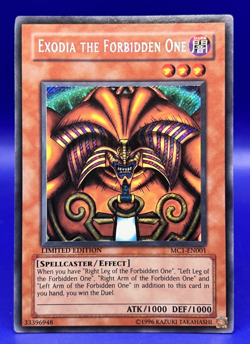 Yugioh Card Exodia The Forbidden One MC1-EN001 Secret Rare Limited Edition LP - Image 1