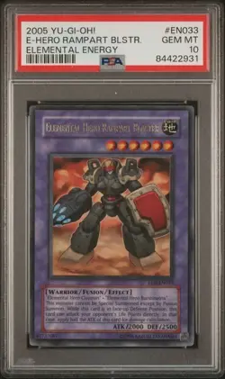 YuGiOh PSA 10 Elemental Hero Rampart Blaster EEN-EN033 Ultra Rare POP 2 - Image 1