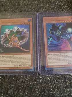 YuGiOh 25th Anniversary Toon Summoned Skull SRL-EN072 & Mermaid SRL-EN073 M/NM - Image 1