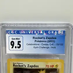 GEM MINT9.5 Rocket's Zapdos 15/132 Pokemon Celebrations 9.5 CGC Pokemon TCG - Image 4