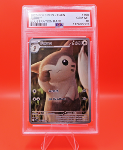 2025 POKEMON JTG EN-JOURNEY TOGETHER ILLUSTRATION RARE #168 FURRET PSA 10 #168 - Image 1