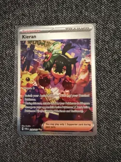 Pokemon TCG Kieran Scarlet & Violet Twilight Masquerade Holo Card 218/167 NM - Image 1