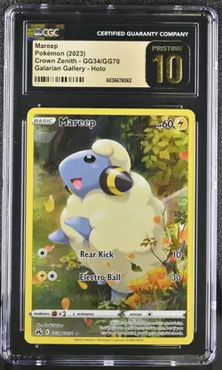 MAREEP Crown Zenith Holo Trainer Gallery Rare #GG34 CGC 10 Pristine Pokemon - Image 1