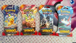 Pokemon TCG Surging Sparks Sleeved Booster Pack Full Art Set (x4 Packs) - Image 1