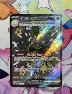 Espathra ex 214/091 Paldean Fates Full Art Shiny Holo Rare Pokemon Card Nm - Image 1