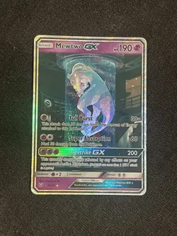 Pokemon Mewtwo GX Card 78/73 Shining Legends Secret Rare Full Art MP - Image 1