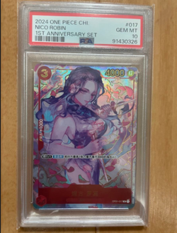 PSA 10 Nico Robin OP01-017 1st Anniversary Set Promo Chinese ONE PIECE Card Game - Image 1